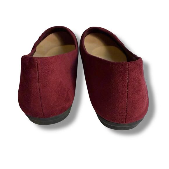 AE American Eagle Womens Shoes Port Red Wine Ballet Flats Size 9 Pleated Detail - Picture 4 of 12